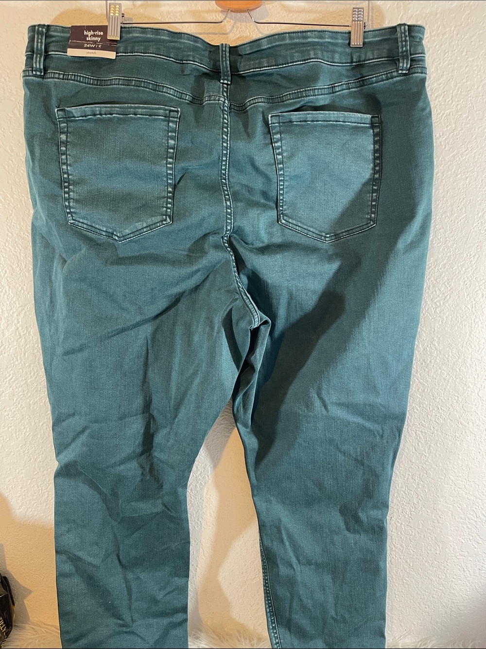 AVA & VIV Women's Teal Green and Blue High-Rise Skinny Denim Jeans Size 24W NEW - Picture 6 of 13